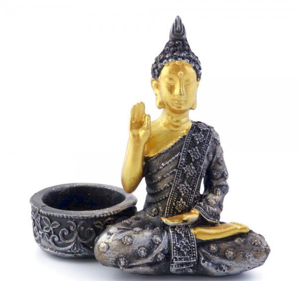 Figura Resina Buda c/portavela