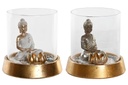 Figura Resina Buda con Cristal 16X16X18