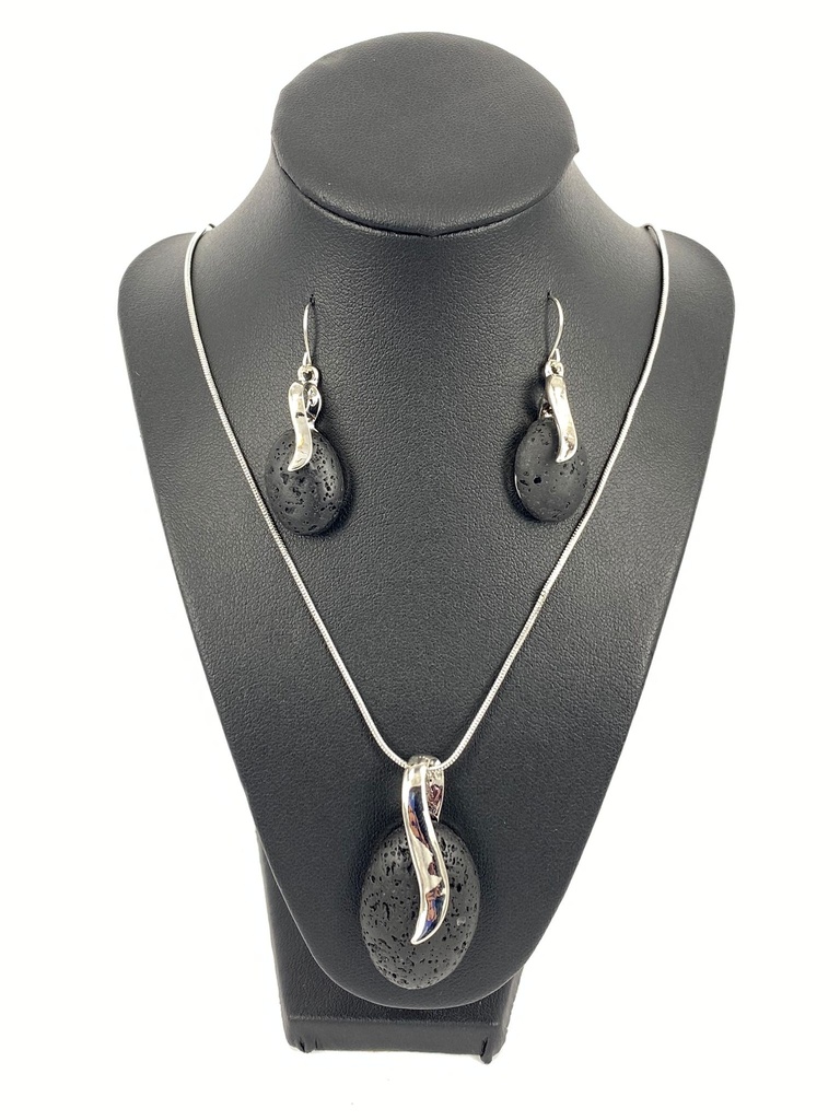 LAVA NECKLACE WITH EARRINGS