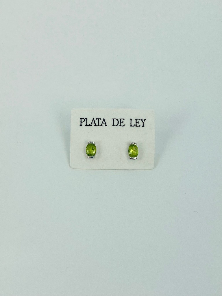 Pendiente Plata Olivina