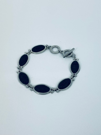 [006543] PULSERA LAVA ACERO OVAL