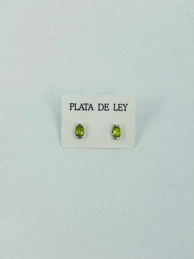 [008935] Pendiente Plata Olivina