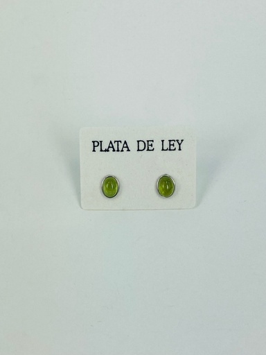 [008938] Pendiente Plata Olivina